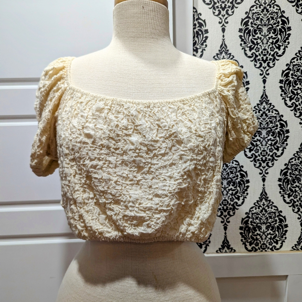 Zara Cream Textured Blouse